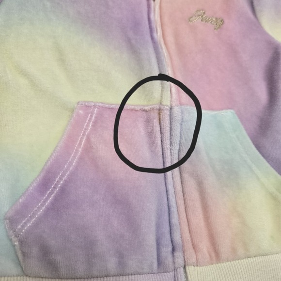 Juicy Couture 2T Velour Hoodie and Pants Set Tie Dye - Picture 13 of 14